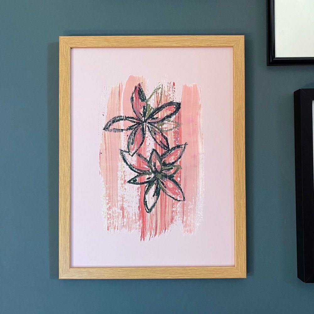 'Abstract Waterlily Pink' Print
