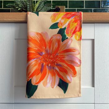 'Flora' Print Tea Towel