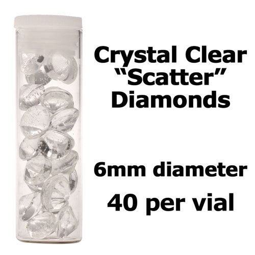 Crystal Candy Edible Isomalt Diamonds - 6mm. Clear