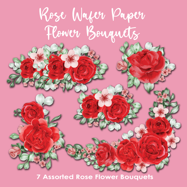 Crystal Candy Exclusive Wafer Paper Sets: Rose Flower Bouquet