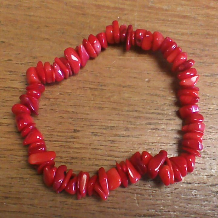 Gemstone Chip Bracelet - Coral