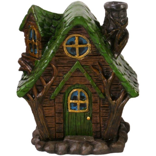 Fairy Home Incense Cone Burner - Green Roof