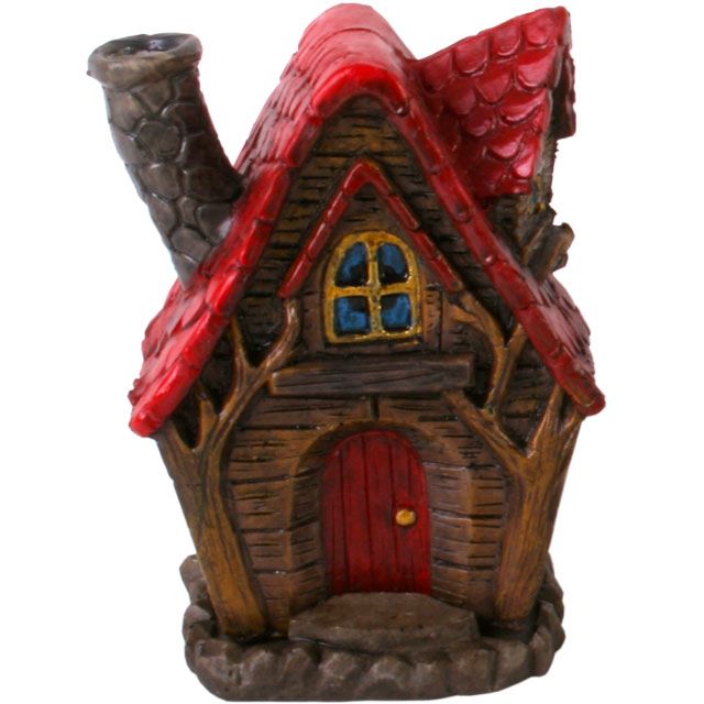 Fairy House Incense Cone Burner - Red Roof