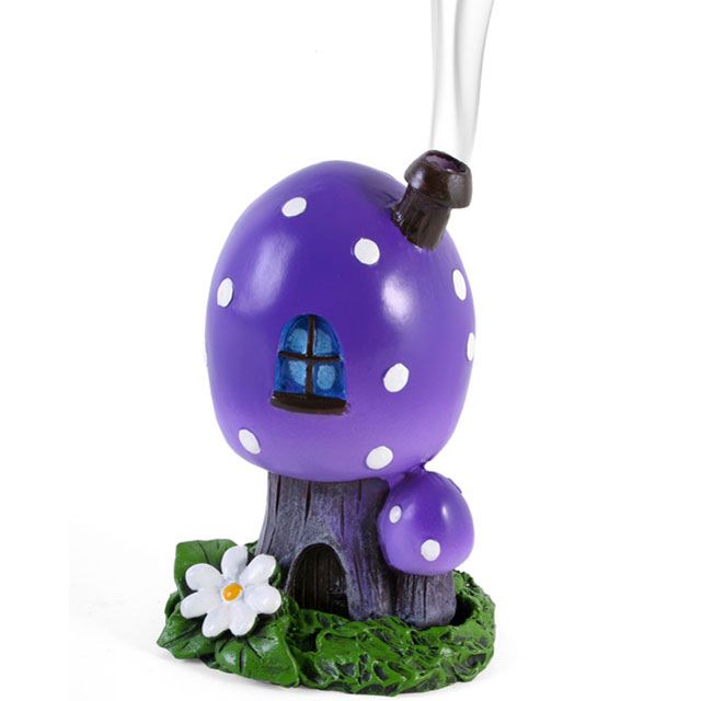 Smoking Toadstool Incense Cone Burner - Purple