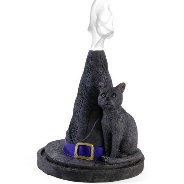 Witches Hat with Cat Incense Cone Burner