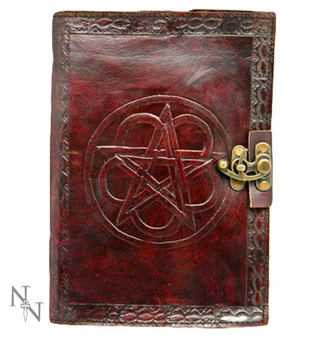 Leather Journal Pentagram and Lock - Medium