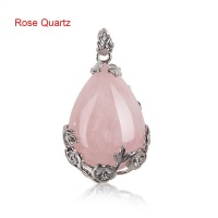 Rose Quartz - Teardrop Necklace