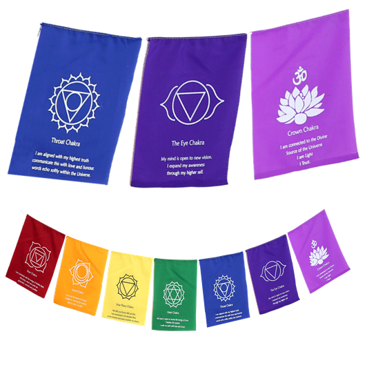 Chakra Prayer Flags with Affirmations