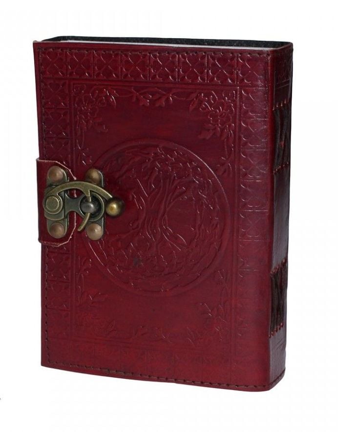 Tree Of Life Leather Journal with Lock