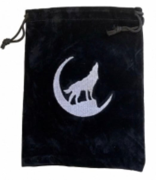 Tarot Bag - Embroidered Wolf - 15cm x 20cm