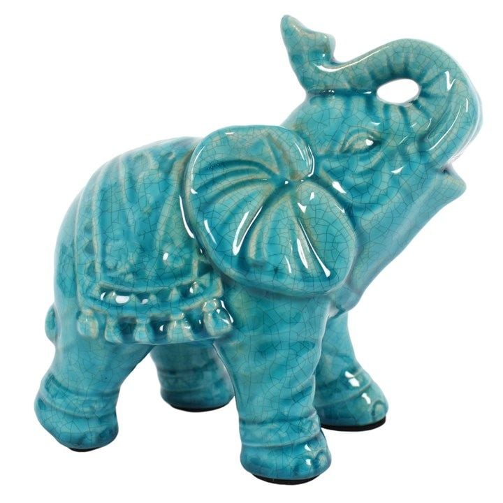 Elephant, Ceramic, Blue
