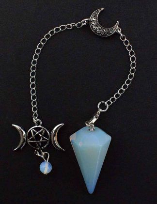 Pendulum Triple Moon - Opalite Moonstone