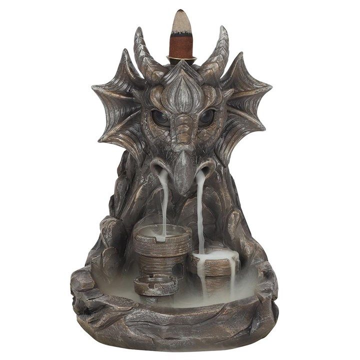 Backflow Incense Burner - Grey Dragon 18cm