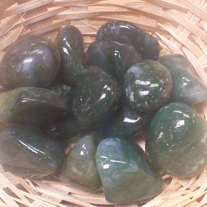 Tumblestone - Agate, Green Moss