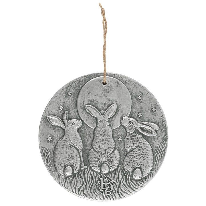 Terracotta Plaque - Moon Shadows Hare (Silver)