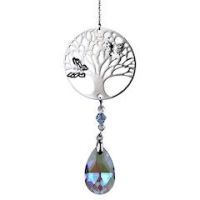 Hanging Crystal - Tree of Life  with Rainbow Drop