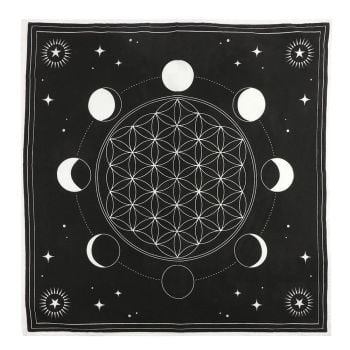 Altar Cloth/Crystal Grid - Moon Phase Flower of Life