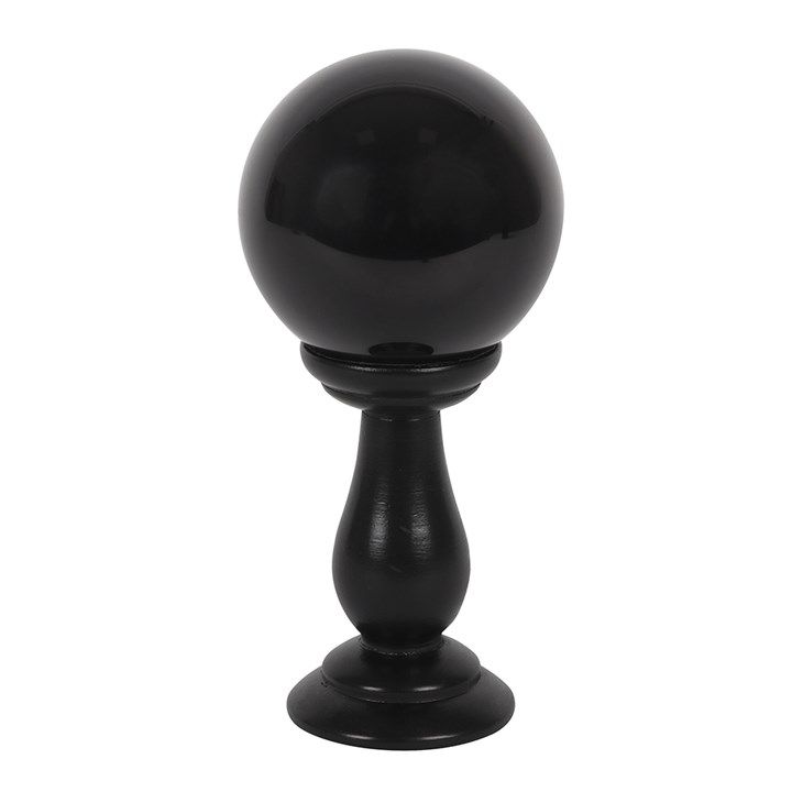 Crystal Ball - Black 9cm on stand