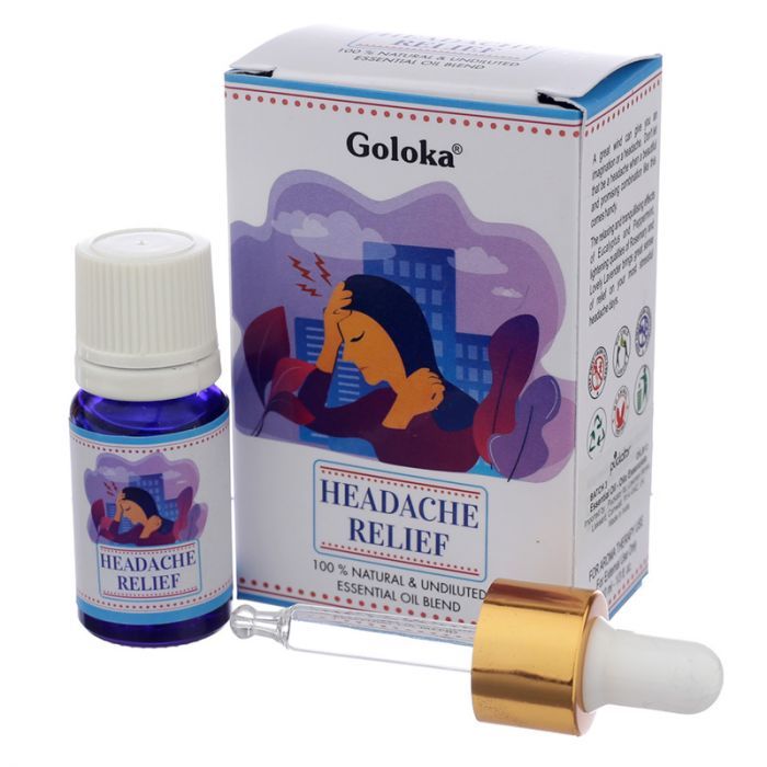Aromatherapy Essential Oil Blend by Goloka - Headache Relief 10ml