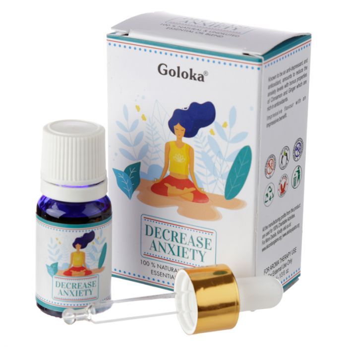 Aromatherapy Essential Oil Blend by Goloka - Decrease Anxiety 10ml