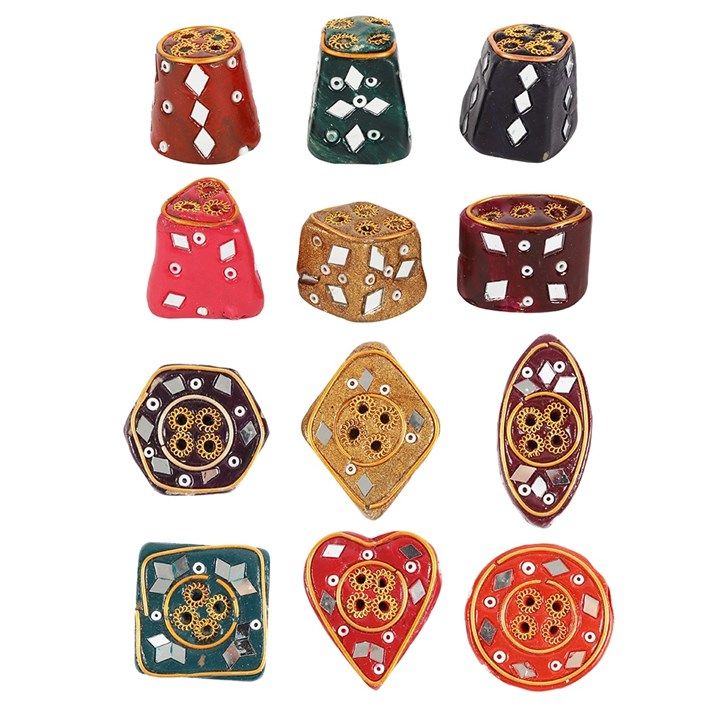 Small Coloured Clay Incense Holder with mini Mirrors for Incense Sticks