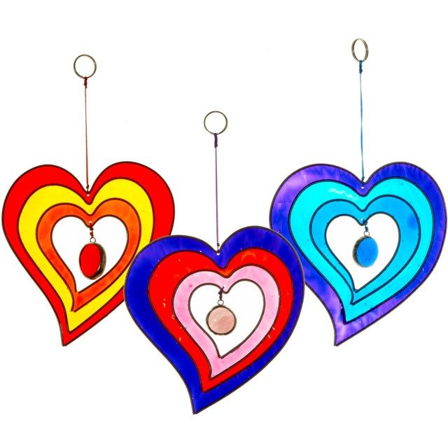 Suncatcher - Hanging Heart (select colour)