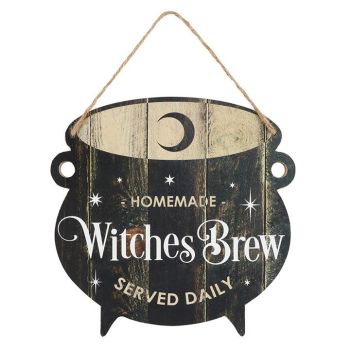 Witches Brew Cauldron MDF Hanging Sign