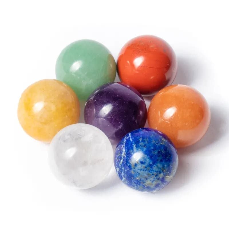 Set of 7 Chakra Mini Spheres in Pouch