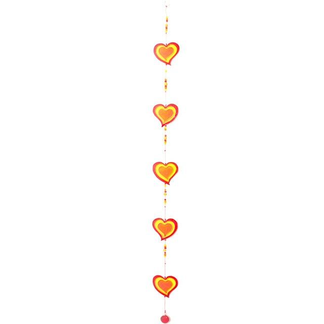 Suncatcher Heart String - Red/Orange & Yellow
