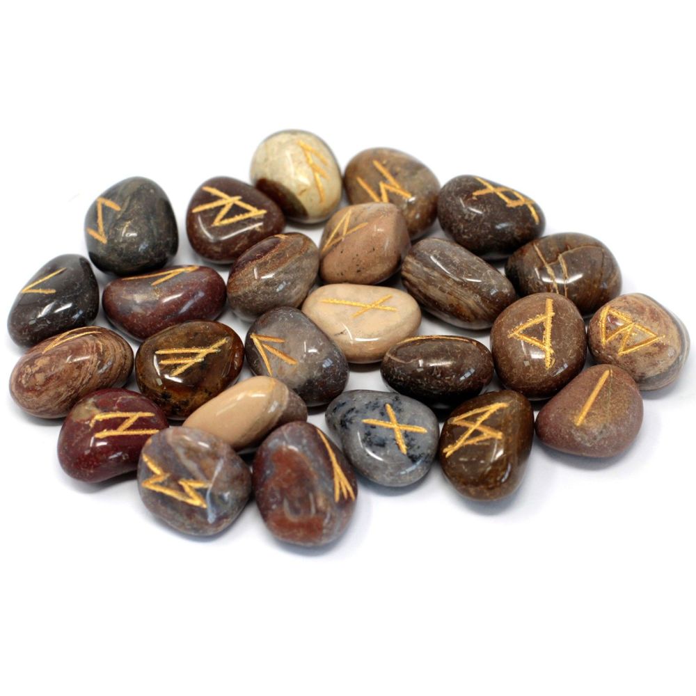 Engraved Gemstone Rune Set – Fancy Jasper