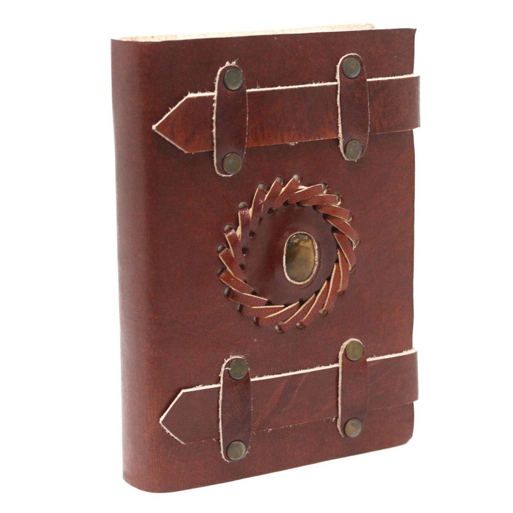 Leather Tiger Eye with Belts Notebook (6x4") 200 pages