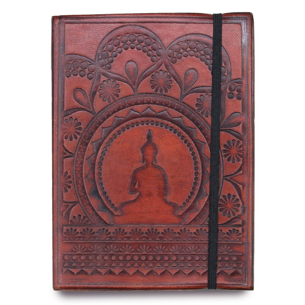 Leather Tibetan Mandala Notebook (6x4")