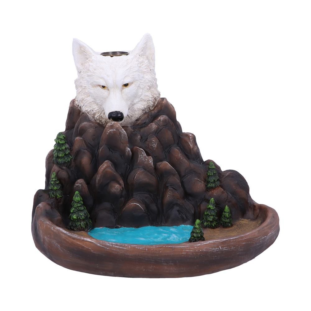 Backflow Incense Burner - White Wolf 16cm