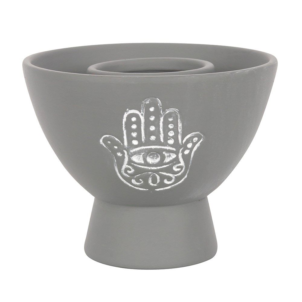 Terracotta Smudge Bowl - Hamsa