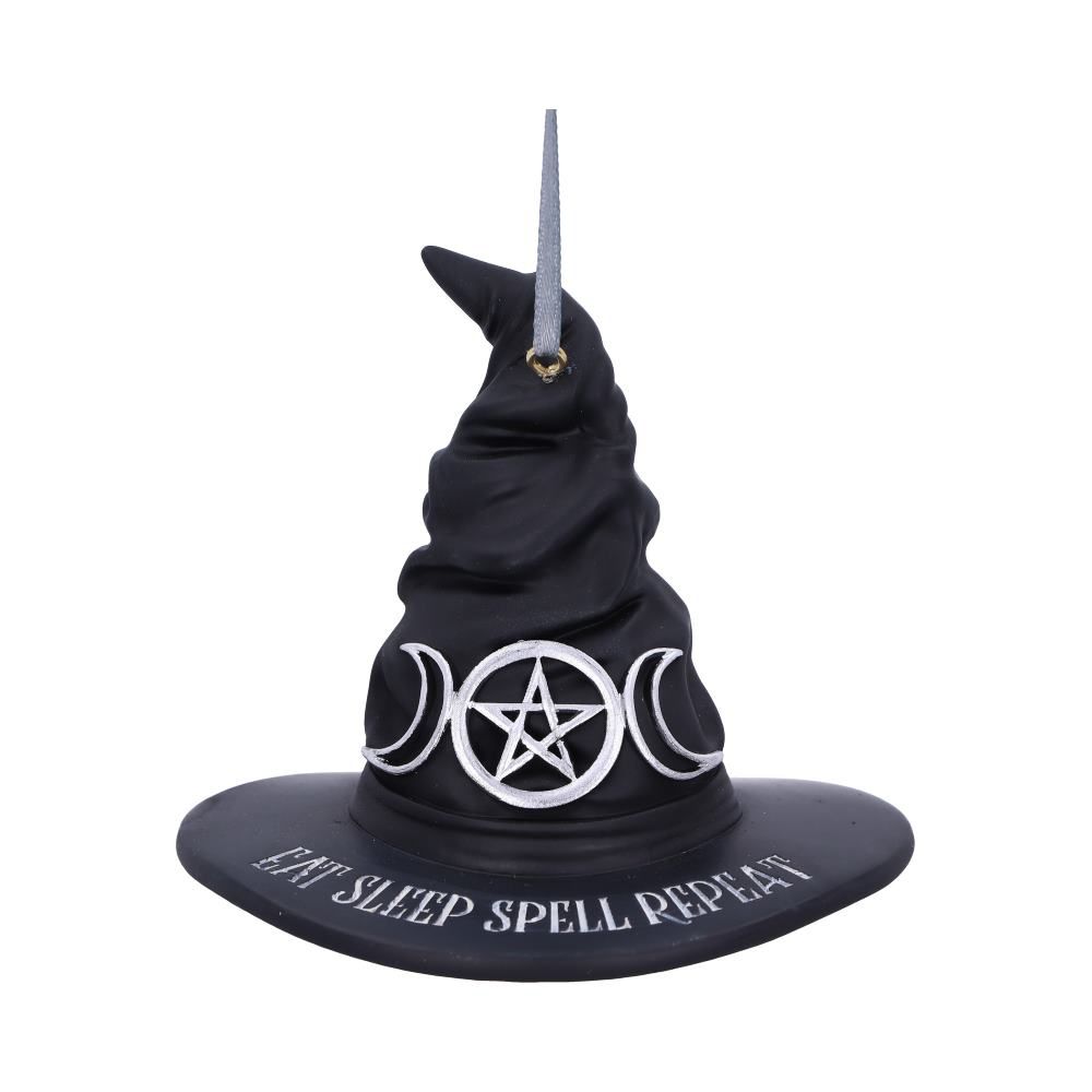 Eat Sleep Spell Repeat Witches Hat Hanging Ornament 9cm