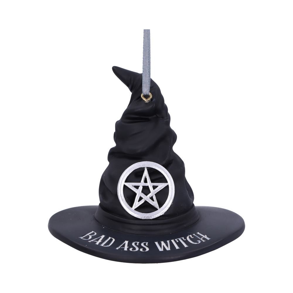 Bass Ass Witch Witches Hat Hanging Ornament 9cm