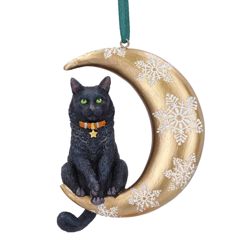 Moon Cat Hanging Ornament 9cm by Lisa Parker