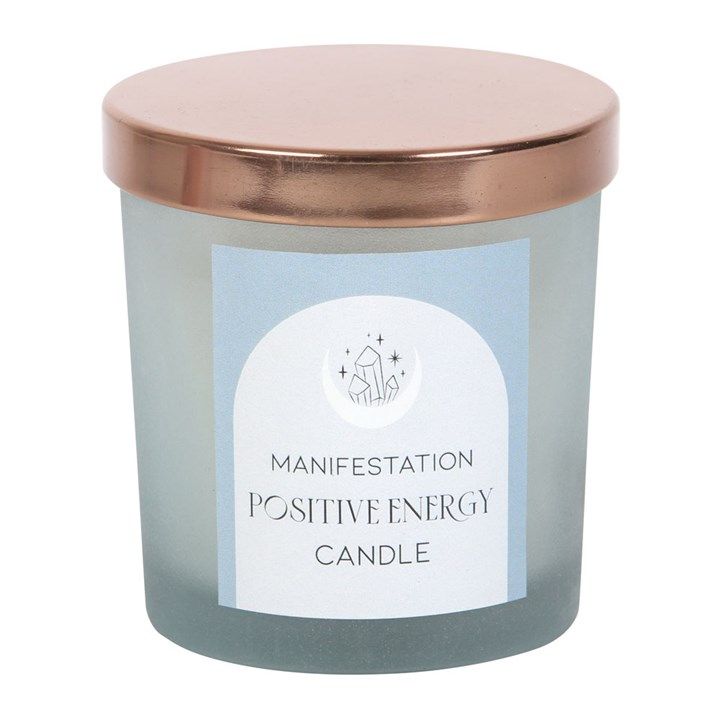 Manifestation Candle - Positive Energy - White Sage and Clear Quartz