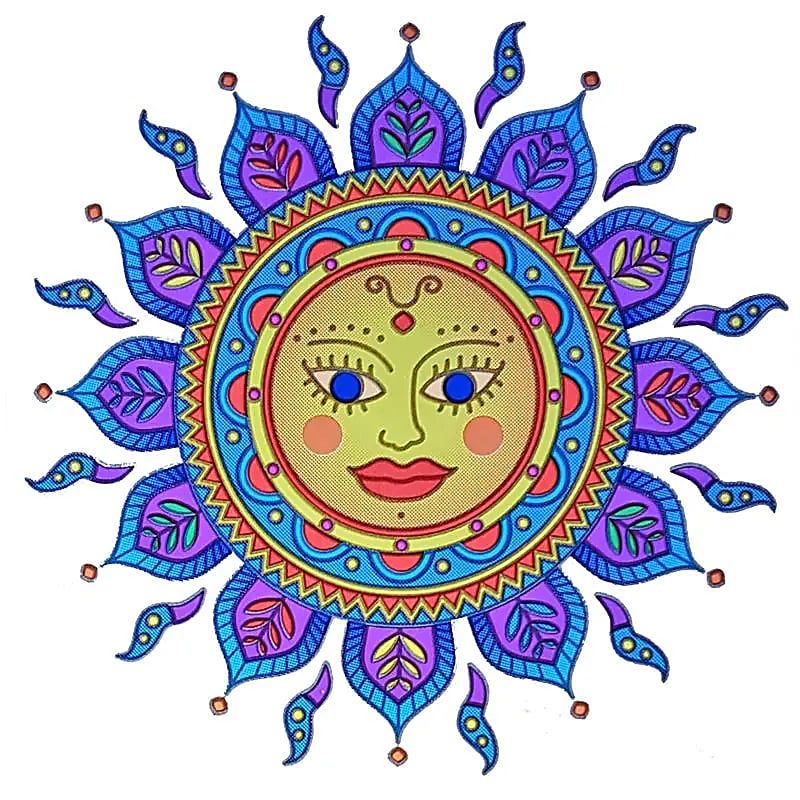 Window Sticker SUNSEAL Golden Sun Mandala