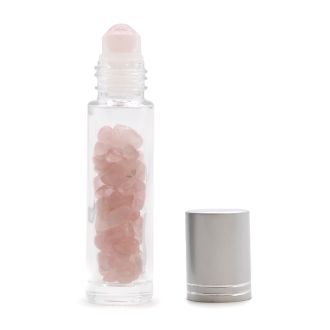 Gemstone Essential Oil Roller Bottle - Rose Quartz