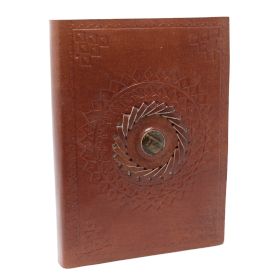 Leather Tigers Eye Notebook (7x5") 200 pages