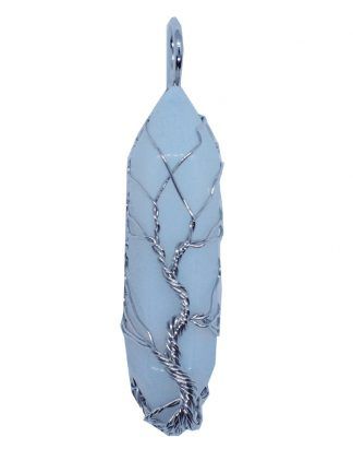 Opalite Point Pendant with Wired Tree of Life