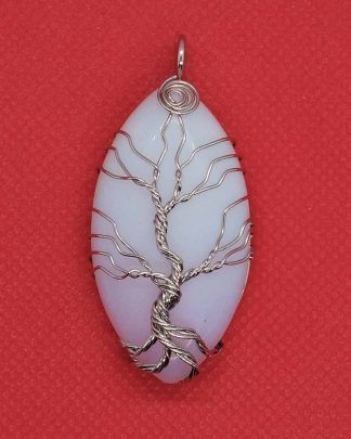 Opalite Eye Pendant with Wired Tree of Life