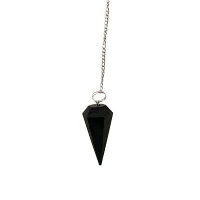 Faceted Pendulum - Black Tourmaline