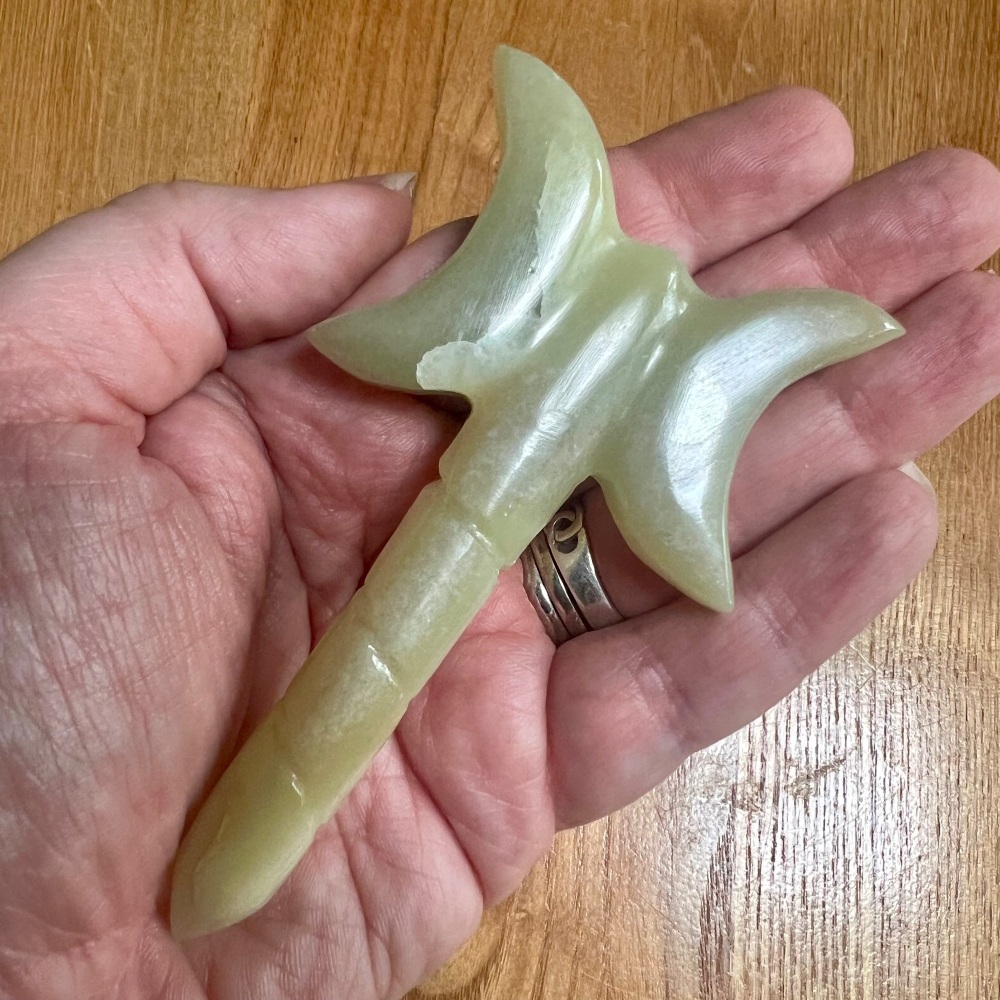Green Onyx Moon Wand 62g