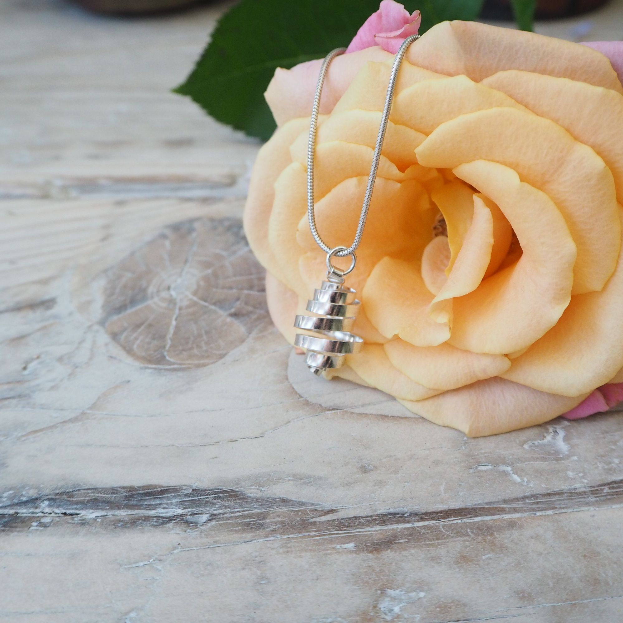 Swirled Silver Pendant Dainty