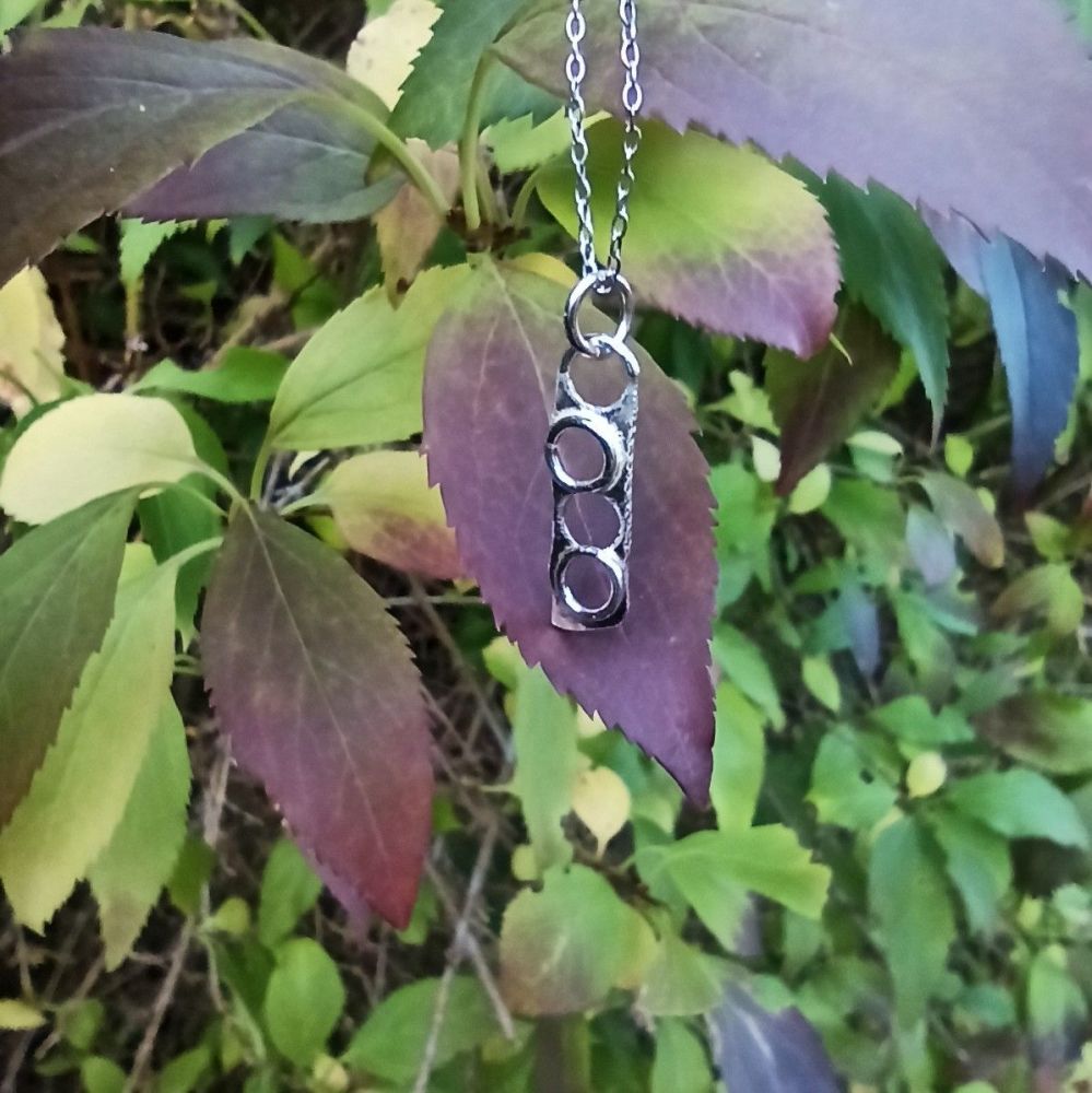 Irregular Small Silver Necklace with Industrial Style Design