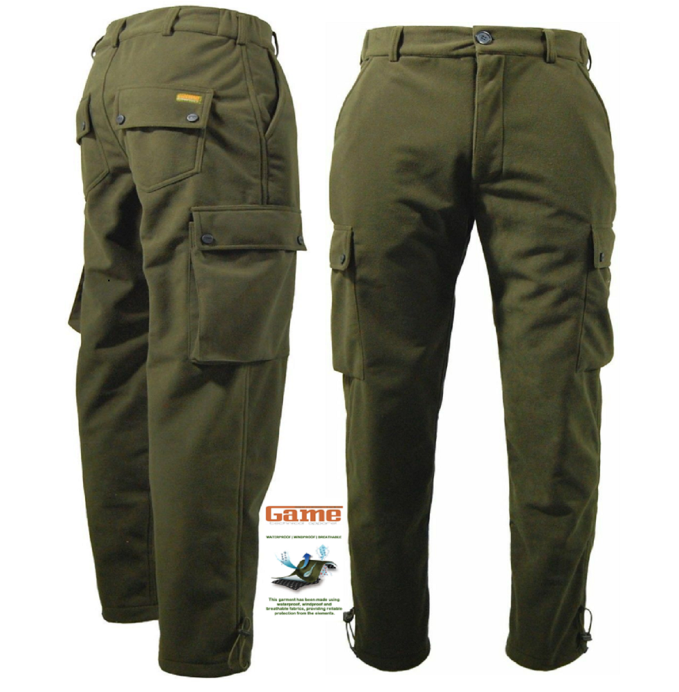 Game Scope Trousers Fishing Pants Multi Pocket Mesh Lined Waterproof Hunting 