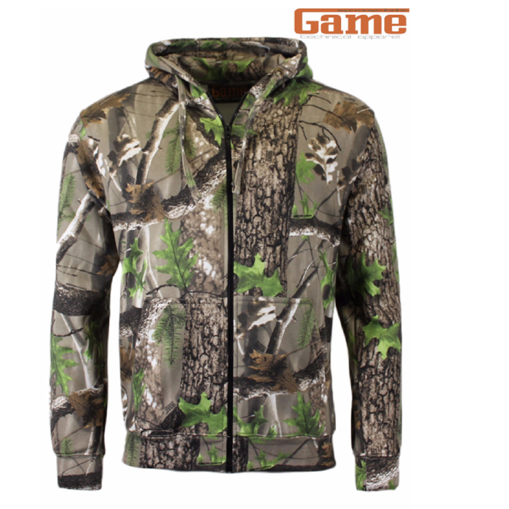 Game Trek Camouflage Zipper Hoodie Top | Camo | Leisure Wear