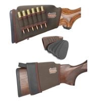 Beartooth rifle stock raising kits with built in bullet holders. Colour black or brown.